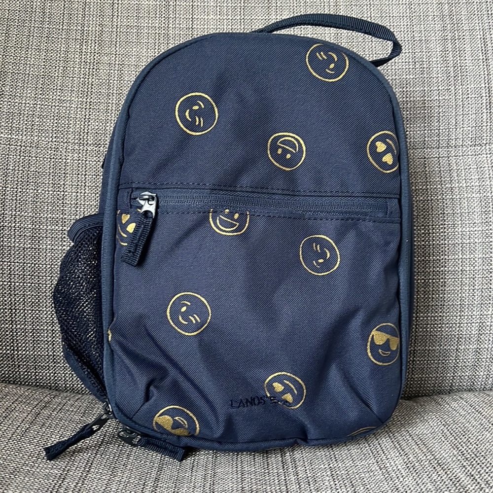 🆕 BLUE FUN FACE SHIMMER Lands End Lunch Box - Picture 4 of 4